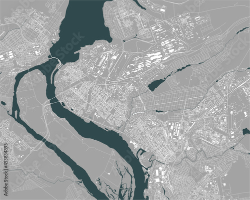 map of the city of Zaporizhzhia, Ukraine