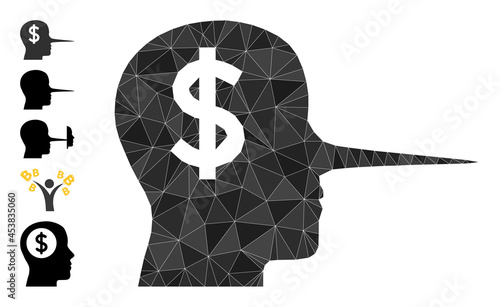 Triangle financial liar polygonal symbol illustration, and similar icons. Financial Liar is filled with triangles. Lowpoly financial liar constructed with random filled triangles.