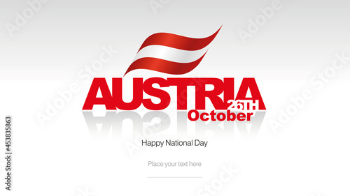 Austria Independence Day flag logo icon banner