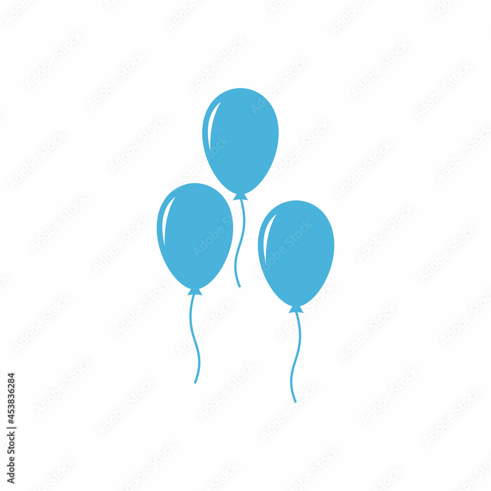 Balloons in cartoon flat style isolated set on white background. Bunch of balloons - stock vector. Balloons in cartoon flat style isolated set on white background. Bunch of balloons - stock vector.
