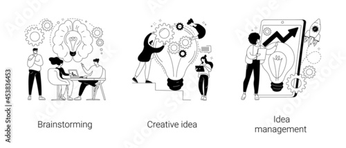 Creative thinking abstract concept vector illustrations.