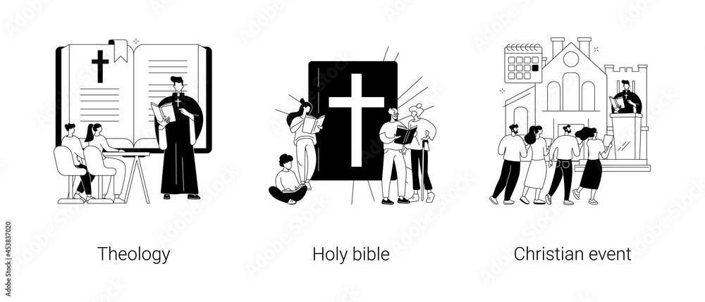 Study of god abstract concept vector illustrations. Study of god abstract concept vector illustrations.