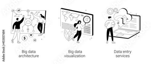 Information storage infrastructure abstract concept vector illustrations.