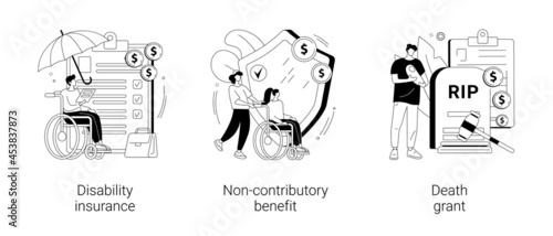 State allowance abstract concept vector illustrations.