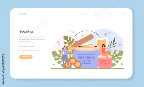 Epilation web banner or landing page. Hair removal method. Idea of body skin