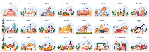 Big school subject or educational class set.