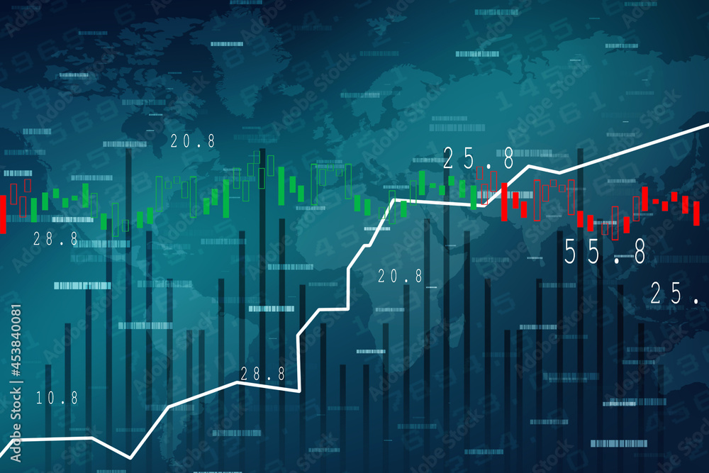 2d rendering Stock market online business concept. business Graph 2d rendering Stock market online business concept. business Graph