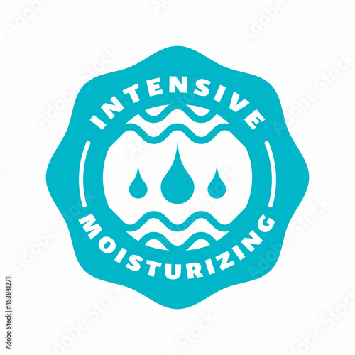 Intensive double hydration effect formula icon for moisturizer and skincare cream stamp