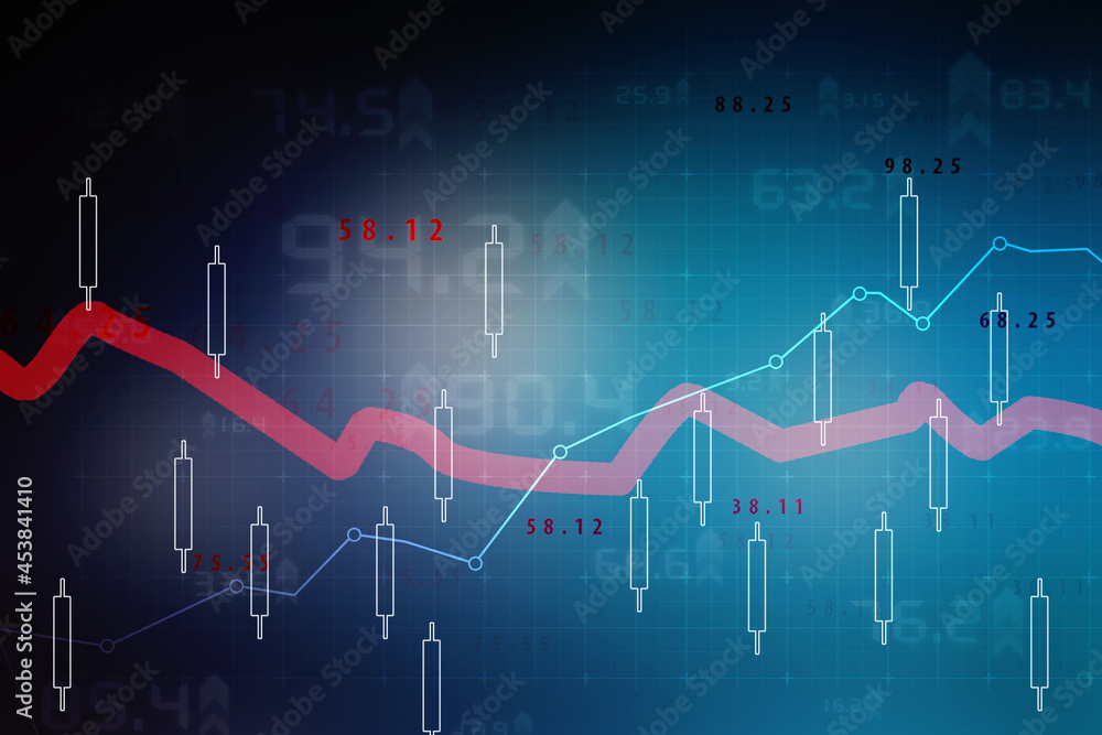 Fototapeta premium 2d rendering Stock market online business concept. business Graph 
