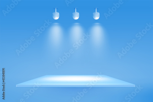 Exhibition shelf with light