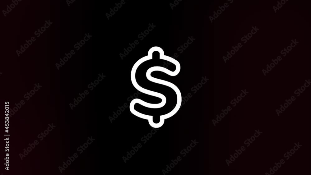 Dollar symbol icon with glitch art effect. Retro futurism 80s 90s dynamic wave style. Video signal damage with tv noise and old screen interference. Loop 4k Dollar symbol icon with glitch art effect. Retro futurism 80s 90s dynamic wave style. Video signal damage with tv noise and old screen interference. Loop 4k