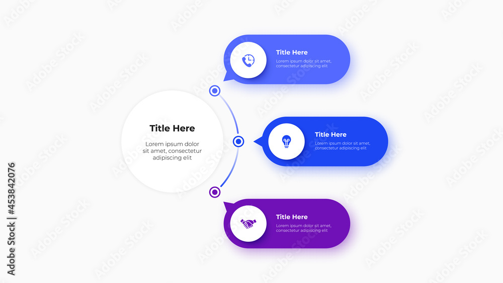 Flow chart diagram with circle elements. Concept of business project hierarchy visualization with 3 options. Infographic design template Flow chart diagram with circle elements. Concept of business project hierarchy visualization with 3 options. Infographic design template