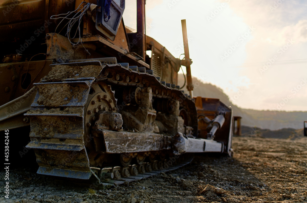 bulldozer work machine excavator construction site