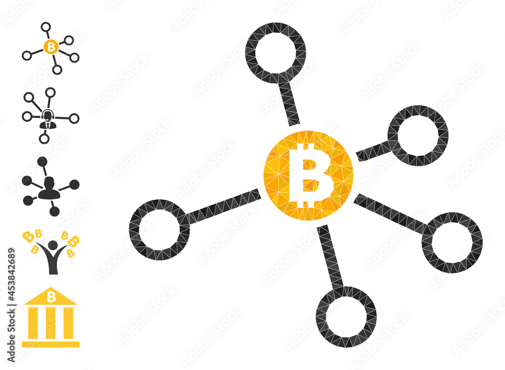 Triangle bitcoin node links polygonal symbol illustration, and similar icons. Bitcoin Node Links is filled with triangles. Low-poly bitcoin node links designed with scattered color triangles. Triangle bitcoin node links polygonal symbol illustration, and similar icons. Bitcoin Node Links is filled with triangles. Low-poly bitcoin node links designed with scattered color triangles.