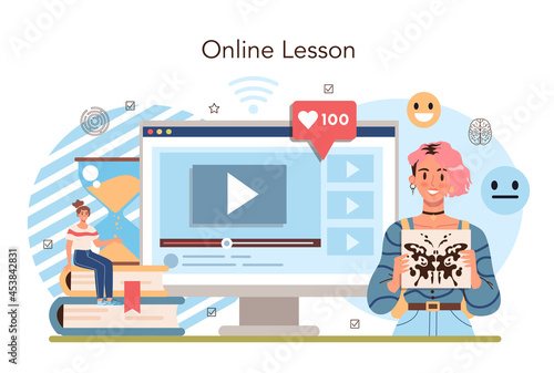 Psychology school course online service or platform. School psychologist