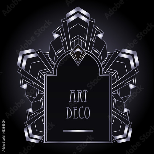 Art Deco vintage gold patterns over black, frames and design elements. Retro party geometric background set 1920s style. Vector illustration for glamour party, thematic wedding or textile prints.