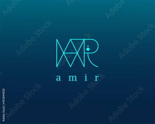 logo name Amir usable logo design for private logo, business name card web icon, social media icon photo