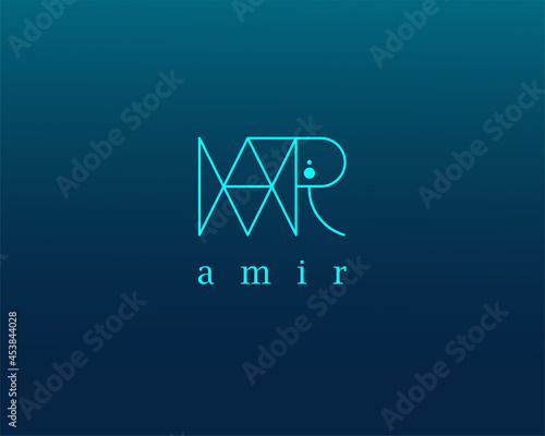 logo name Amir usable logo design for private logo, business name card web icon, social media icon