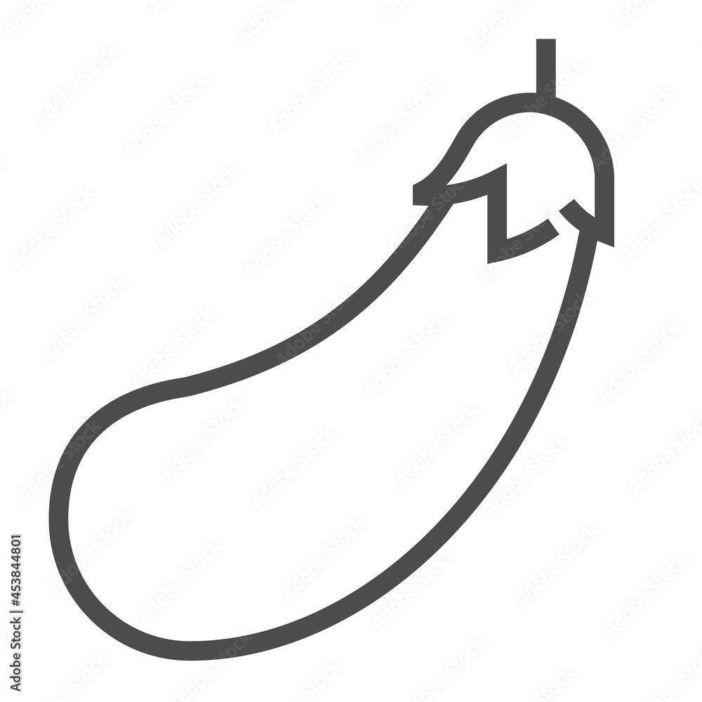 Eggplant, square line vector icon.