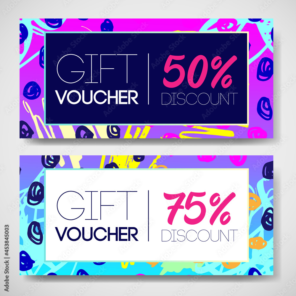 Sale coupon design template in 1980s style. Retro Futurism. Vector ...