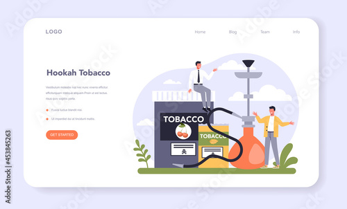 Tobacco production industry sector of the economy web banner or landing page