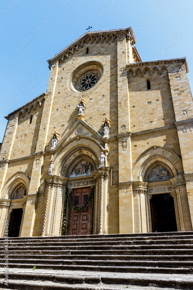 Duomo di Arezzo cathedral in the historic center of Arezzo, Tuscany, Italy, Europe