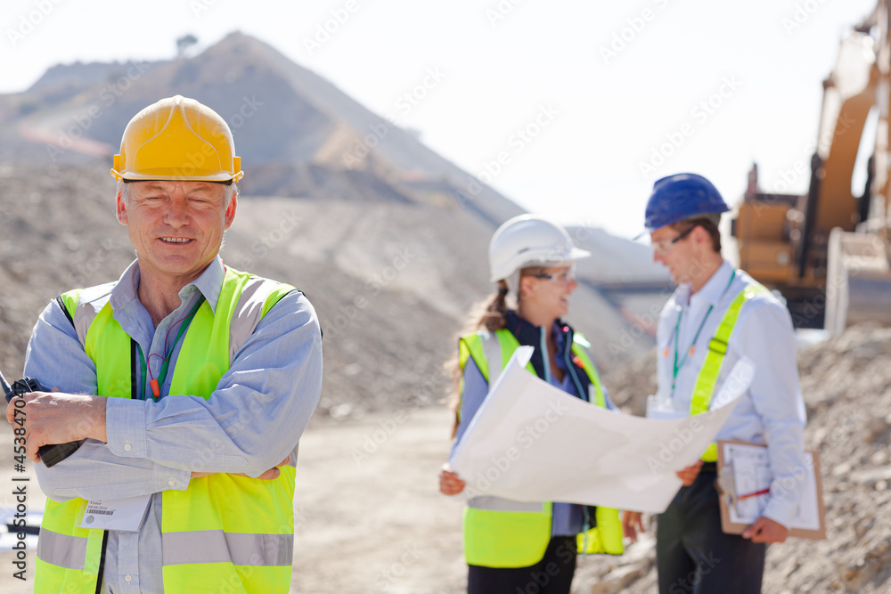 Business people talking on site Business people talking on site