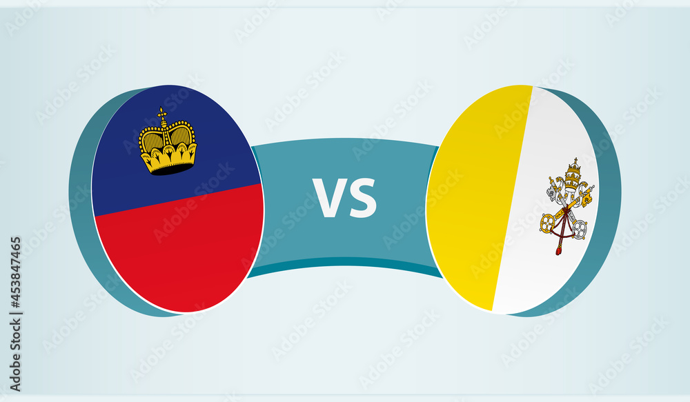 Liechtenstein versus Vatican City, team sports competition concept. Liechtenstein versus Vatican City, team sports competition concept.