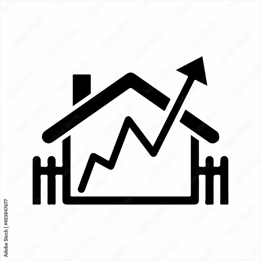 Property analytics icon. Vector and glyph Property analytics icon. Vector and glyph