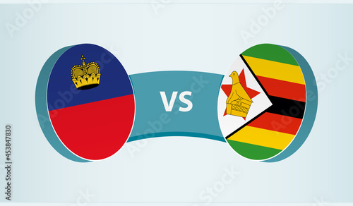 Liechtenstein versus Zimbabwe  team sports competition concept.