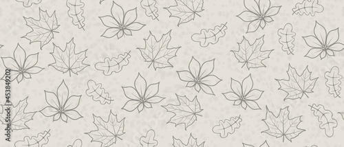 oak, maple and chestnut leaves - minimalistic light seamless vector pattern
