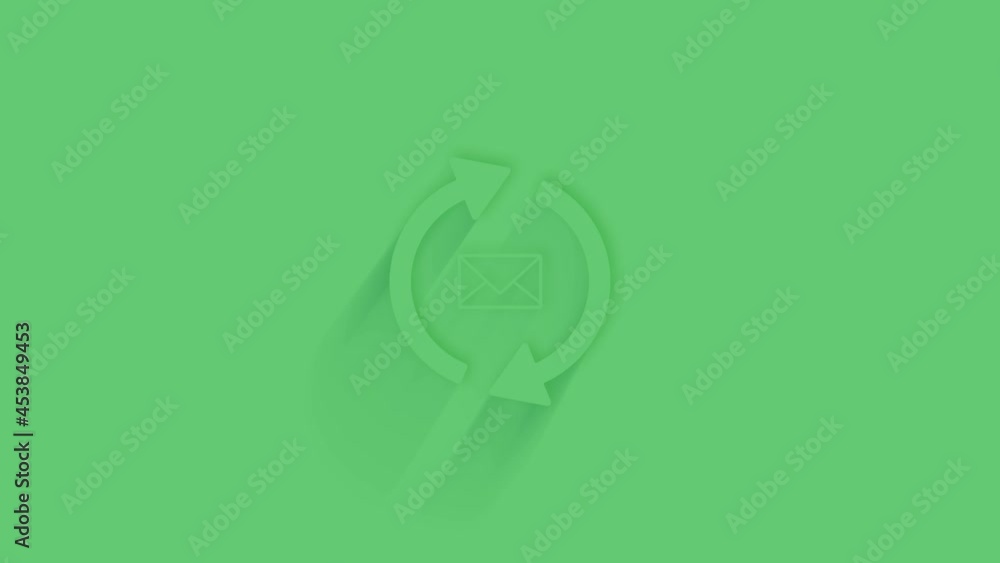 Animated outgoing and incoming message sign icon with shadow on green background. Neumorphism minimal style. Transparent background. 4K video motion graphic animation. Animated outgoing and incoming message sign icon with shadow on green background. Neumorphism minimal style. Transparent background. 4K video motion graphic animation.