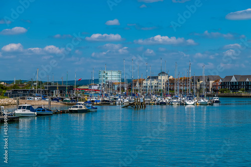 A view up the River Arun towards the town of Littlehampton in early summer
