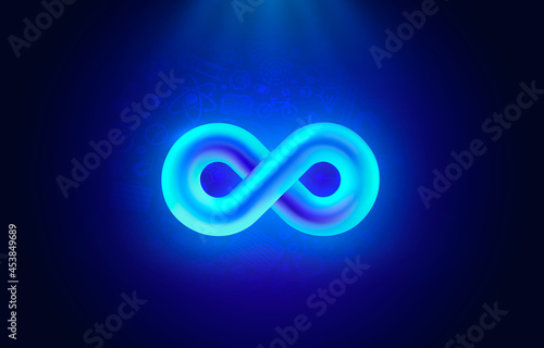 Infinity color icon, sign element geometric, Vector