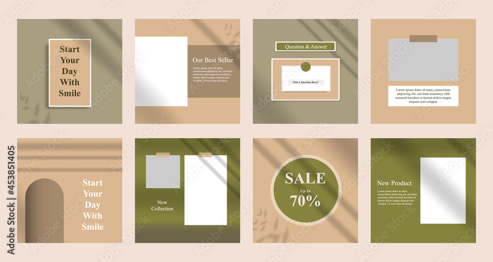 Minimal modern fashion and beauty social media post banner collection