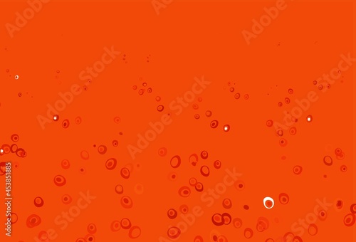 Light Orange vector background with bubbles.