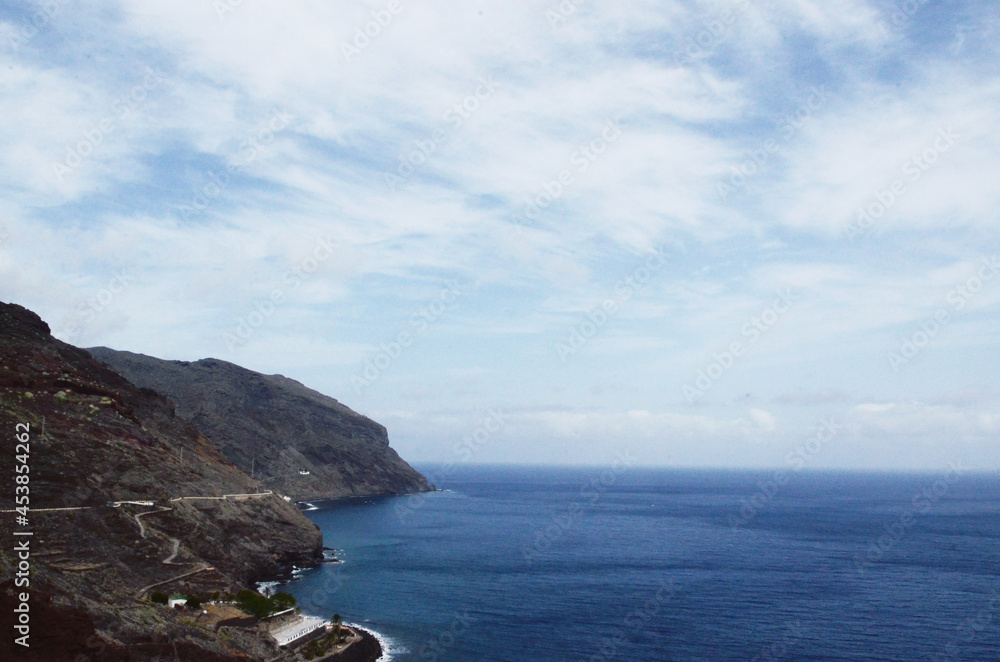 TENERIFE, SPAIN: Scenic seaside view of the Anaga national park 