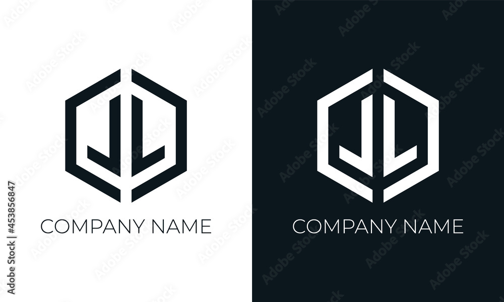 Initial letter vl black creative design logo Vector Image
