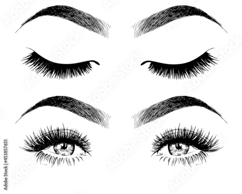 Tablou canvas Eyes, lashes and brows
