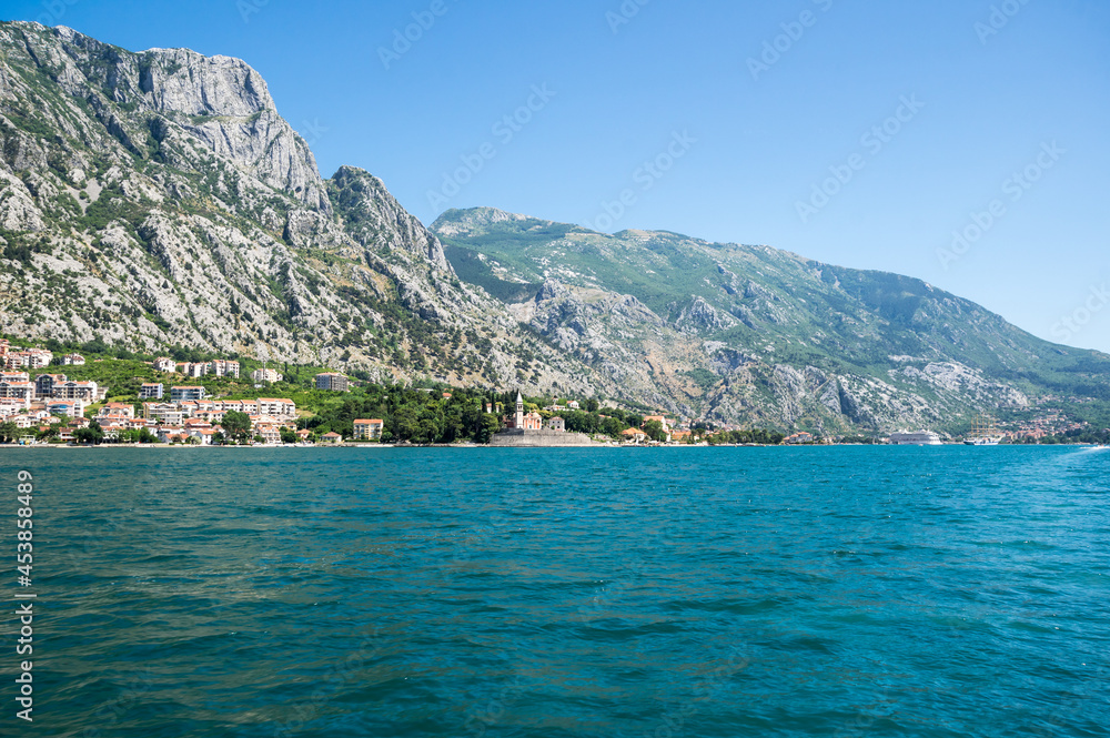 Panorama of the Bay of Kotor and the town Kotor