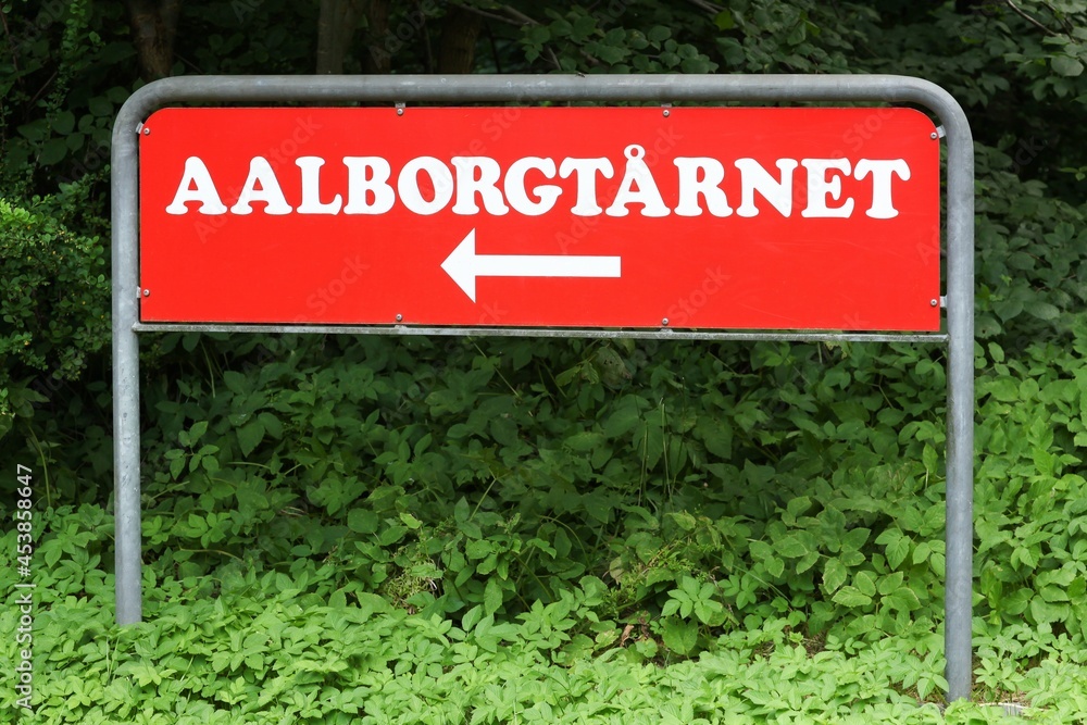 Aalborg tower direction called Aalborgtarnet in danish language
