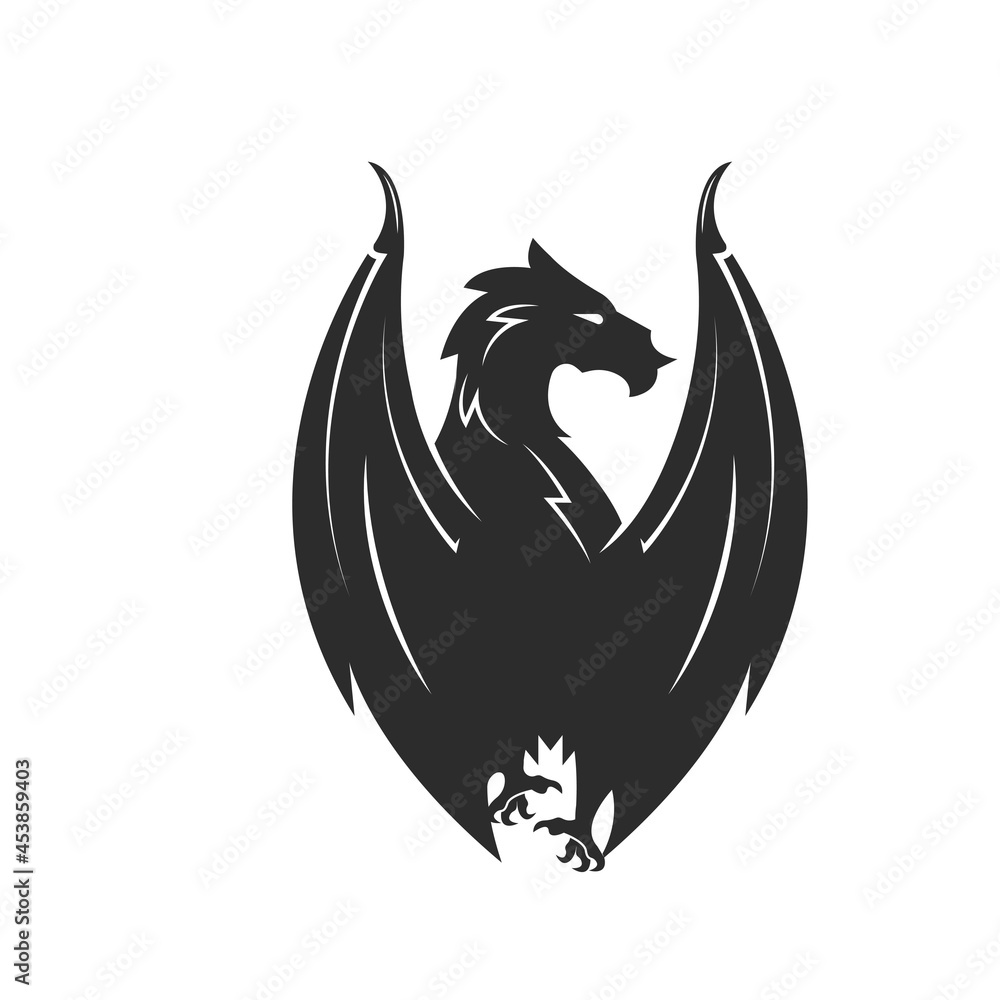 Fototapeta premium Dragon icon template vector illustration