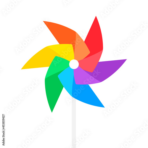 6 petal pinwheel icon. Clipart image isolated on white background