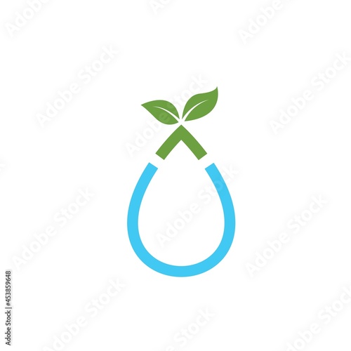 water drop leaf concept icon vector illustration design