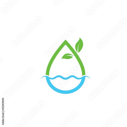 water drop leaf concept icon vector illustration design