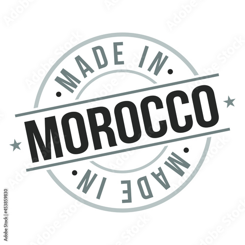 Made in Morocco Quality Original Stamp Design Vector Art Tourism Souvenir Round.