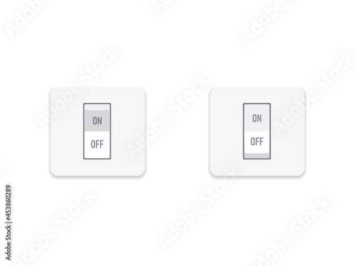 Toggle switch on off icon set. Clipart image isolated on white background