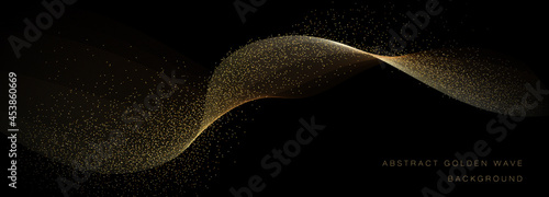 Gold wavy with dark texture background