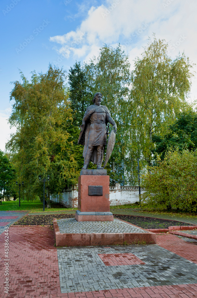 Vladimir, Russia - October 07, 2017: Monument to Prince Alexander Nevsky in the city square