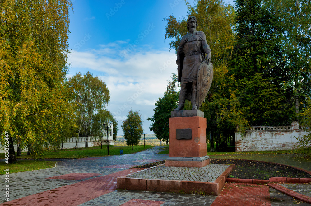 Vladimir, Russia - October 07, 2017: Monument to Prince Alexander Nevsky in the city square